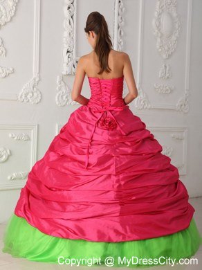 2013 Summer Sweetheart Green and Red Quinceanera Gowns