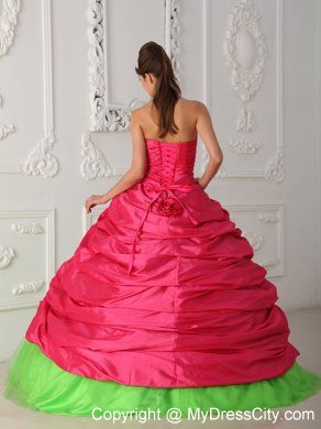 2013 Summer Sweetheart Green and Red Quinceanera Gowns