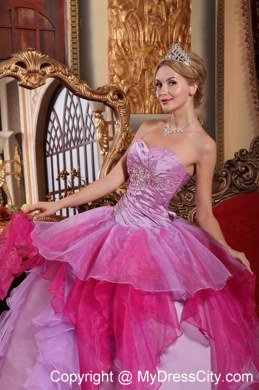 Affordable Sweetheart Beading Ruffles Colorful Quinceanera Dress