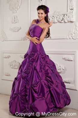 Spring Purple Ball Gown Strapless Beading Embroidery Quinceanera Gown