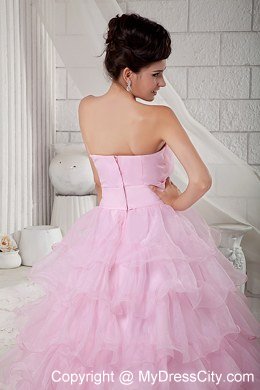 Pretty Quinceanea Dress for Girl Sweetheart Beading Baby Pink