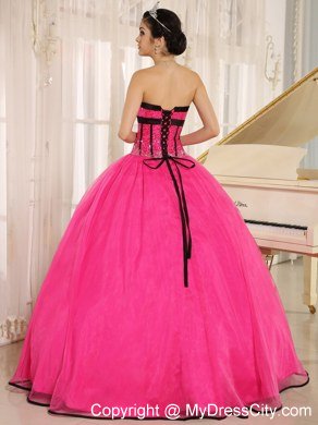 Beaded Decorate Sweetheart 2013 Qunceanera Dress in Hot Pink