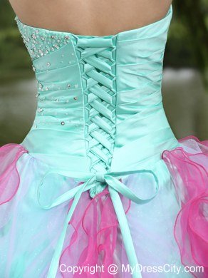 Colorful Sweetheart Beading Ruffle Layers Dress for Sweet 16 for Cheap