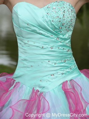 Colorful Sweetheart Beading Ruffle Layers Dress for Sweet 16 for Cheap