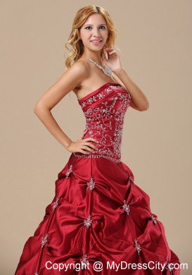 Embroidery Decorate Bodice Wine Red 2013 Dress for Sweet 16