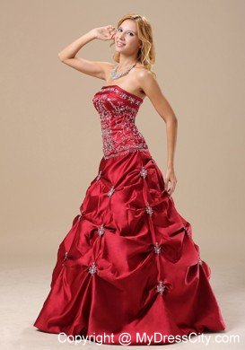 Embroidery Decorate Bodice Wine Red 2013 Dress for Sweet 16