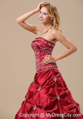 Embroidery Decorate Bodice Wine Red 2013 Dress for Sweet 16