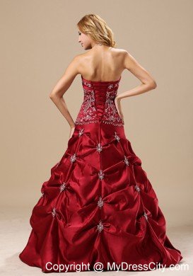 Embroidery Decorate Bodice Wine Red 2013 Dress for Sweet 16