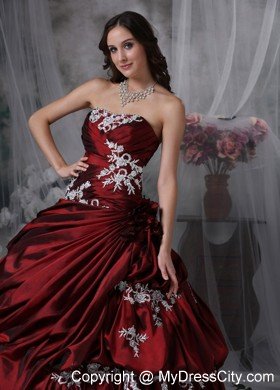 Beautiful Burgundy Ruches Strapless Dress for Sweet 15 for party