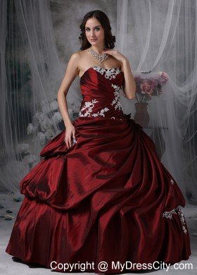 Beautiful Burgundy Ruches Strapless Dress for Sweet 15 for party