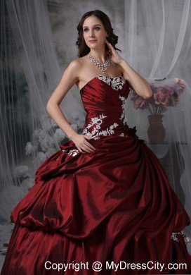 Beautiful Burgundy Ruches Strapless Dress for Sweet 15 for party