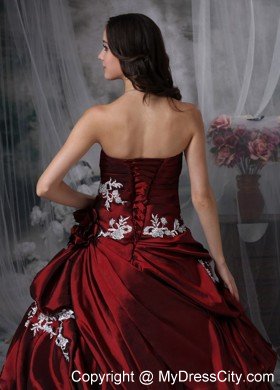 Beautiful Burgundy Ruches Strapless Dress for Sweet 15 for party