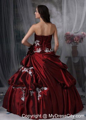 Beautiful Burgundy Ruches Strapless Dress for Sweet 15 for party