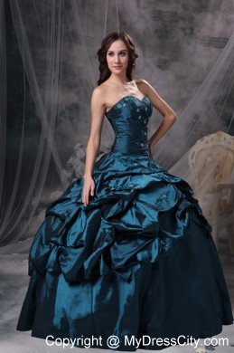 2013 Navy Blue Sweet 16 Dresses Sweetheart Hand Made Flower