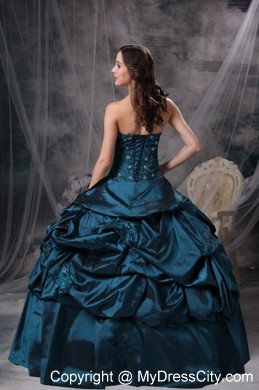 2013 Navy Blue Sweet 16 Dresses Sweetheart Hand Made Flower