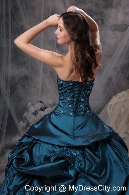 2013 Navy Blue Sweet 16 Dresses Sweetheart Hand Made Flower