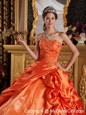 Sweetheart Pick Ups 2013 Orange Quinceanera Dress with Jacket