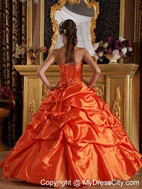 Sweetheart Pick Ups 2013 Orange Quinceanera Dress with Jacket