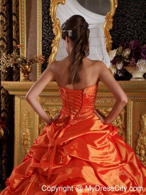 Sweetheart Pick Ups 2013 Orange Quinceanera Dress with Jacket