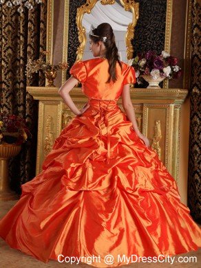 Sweetheart Pick Ups 2013 Orange Quinceanera Dress with Jacket