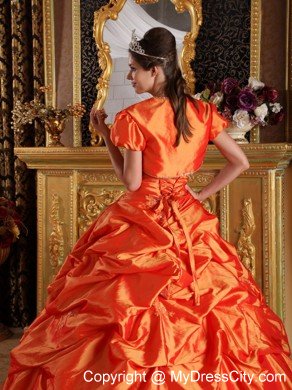 Sweetheart Pick Ups 2013 Orange Quinceanera Dress with Jacket