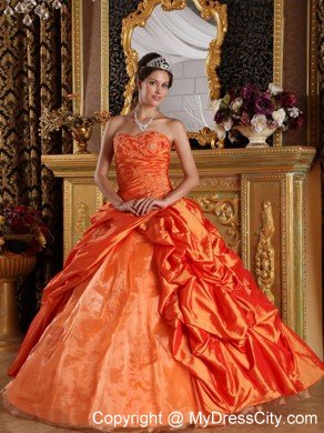 Sweetheart Pick Ups 2013 Orange Quinceanera Dress with Jacket