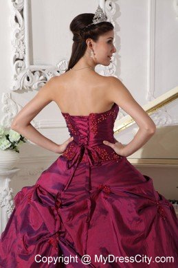 Ruched Taffeta Sweetheart Beading Dress for Quinceanera 2013