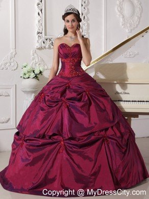 Ruched Taffeta Sweetheart Beading Dress for Quinceanera 2013