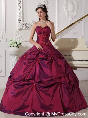 Ruched Taffeta Sweetheart Beading Dress for Quinceanera 2013