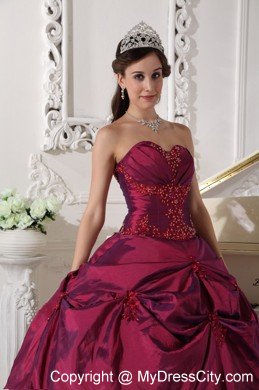 Ruched Taffeta Sweetheart Beading Dress for Quinceanera 2013