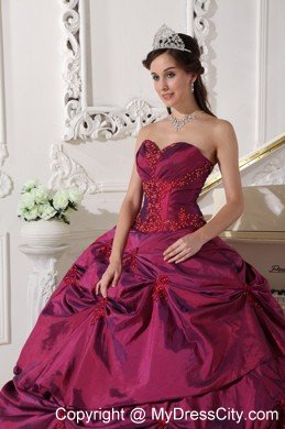 Ruched Taffeta Sweetheart Beading Dress for Quinceanera 2013