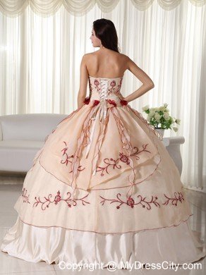 Custom Size Sweetheart Organza Embroidery Quinceanera Dress