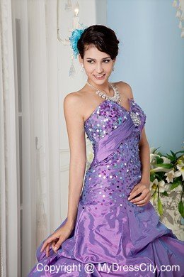 Lavender Sweetheart Taffeta Sequins Quinceanera Dress with Pick Ups