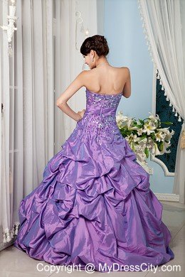 Lavender Sweetheart Taffeta Sequins Quinceanera Dress with Pick Ups