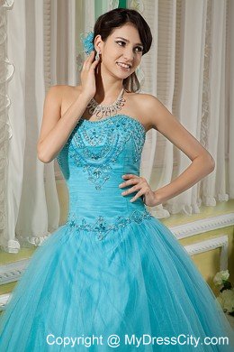 Hottest Style Beaded Sweetheart Tulle Ruches Quinceanera Dress