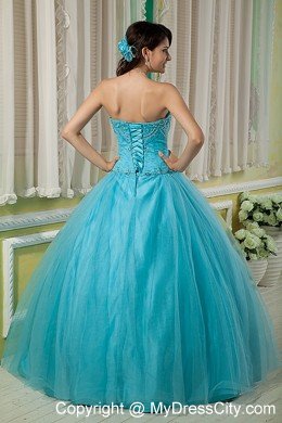 Hottest Style Beaded Sweetheart Tulle Ruches Quinceanera Dress