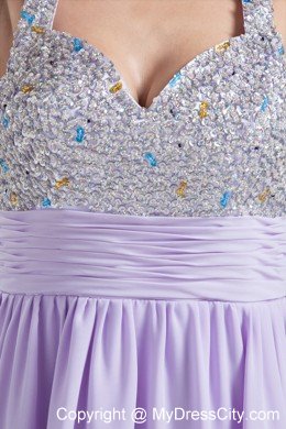 2013 Short Lavender Mini-length Chiffon Prom Dress for Girls