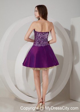 Elegant Purple Cocktail Dress A-line Sweetheart Mini-length