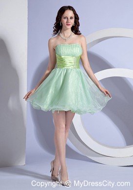 Strapless Beading Mini-length Layers Organza Wedding Cocktail Party Dress