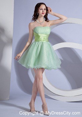 Strapless Beading Mini-length Layers Organza Wedding Cocktail Party Dress