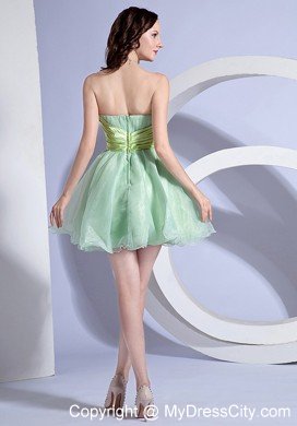 Strapless Beading Mini-length Layers Organza Wedding Cocktail Party Dress