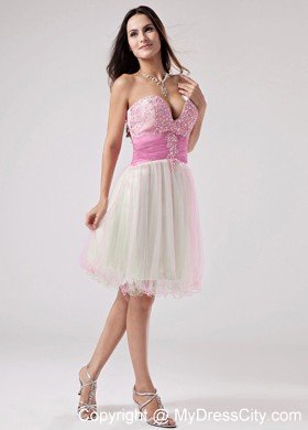 Deep Sweetheart Beading Organza Multi-color Knee-length Cocktail Dresses