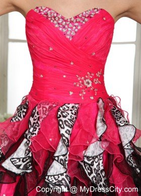 Beaded Sweetheart Mini-length Celebrity Dresses Hot Pink and Black