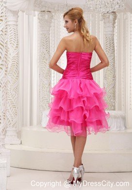 Ruffled Sweetheart Layers Cocktail Dress with Beading and Zipper up Back