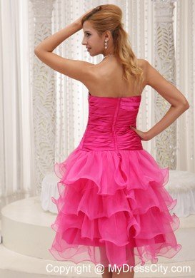 Ruffled Sweetheart Layers Cocktail Dress with Beading and Zipper up Back