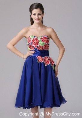 Floral Appliques Sweetheart Knee-length Cool Back Prom Cocktail Dress