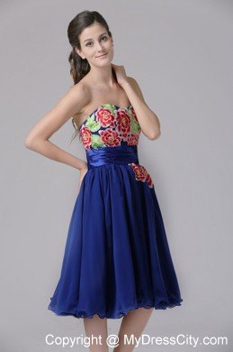 Floral Appliques Sweetheart Knee-length Cool Back Prom Cocktail Dress