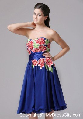 Floral Appliques Sweetheart Knee-length Cool Back Prom Cocktail Dress