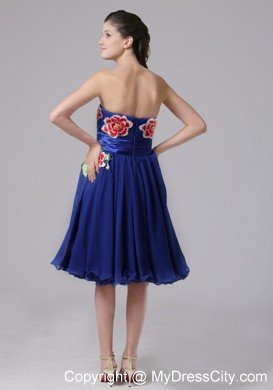 Floral Appliques Sweetheart Knee-length Cool Back Prom Cocktail Dress