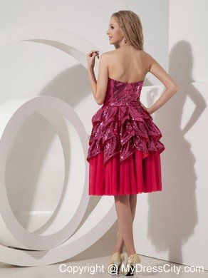 Sweetheart Sequin Knee-length Layered Cocktail Party Dresses